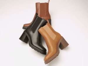 bunch of chunky heel boots